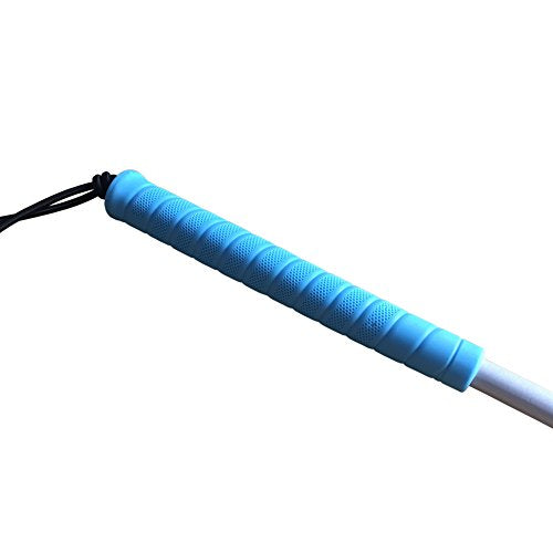 Aluminum Mobility Folding White Cane for Vision Impaired and Blind People (Folds Down 6 Sections) (125cm (49.2inch), Blue Handle) - color: Blue Handle, size: 49.2 Inch (Pack of 1)