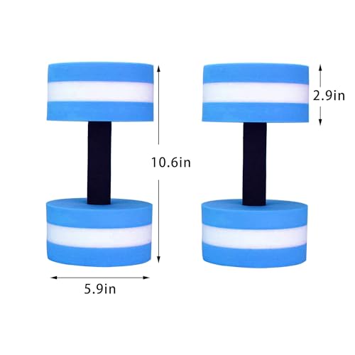 MANO Pool Weights for Water Exercise Sports Aquatic Water Dumbbells with Ankle Weights and Swimming Belt for Aqua Fitness Barbells Foam Hand Bars - Set of 2 - for Water Aerobics - style: 1pair