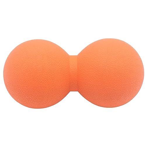 Hard Peanut Massage Ball, Double Lacrosse Massage Ball. Deep Tissue Massager Mobility Roller for Physical Therapy Myofascial Release Trigger Point Muscle Relax Pain Relief Acupressure (Orange) - color: Orange