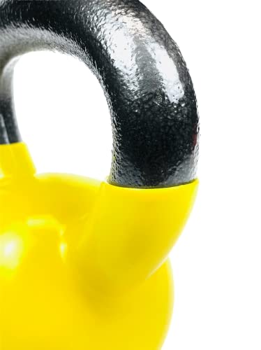 Vinyl Coated Cast Iron Kettlebell Weight - color: 20 LB + 20 LB -Yellow