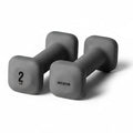 WeGym SafeGrip Square Dumbbells with Anti Slip Handles, Aesthetic Free Weights for Home Workouts, Stable Design Prevents Rolling during Floor Exercises - color: Slate, style: 2LB Pair
