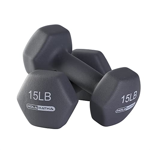 HolaHatha 1, 2 and 3 lb Neoprene Dumbbell Strength Training Weight Set with Rack - color: Multicolor, size: 60 LB
