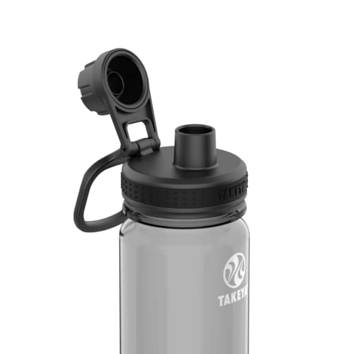 Takeya Tritan Sport Water Bottles with Spout Lid - BPA-Free & Dishwasher-Safe Bottle - Reusable Bottle with Lid Handle - Simple Leak-Proof Water Bottles - 24 oz, Stormy Black (Pack of 4) - color: Stormy Black, size: 24 Ounces (Pack of 4)