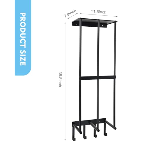 Yoga Mat Holder Yoga Mat Holder Wall Mount Home Gym Accessories Organizer,Towel Storage Rack with 4 Hooks for Hanging Foam Roller and Resistance Bands Gym Organization for Home Gym