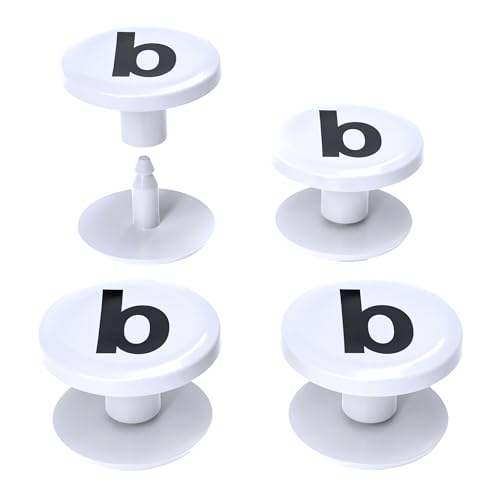 4-Pack Replacement Buttons with B for Bogg Bag Handle Strap. Compatible with Bogg Bag Beach Tote Handles. Fix Your Bogg Bag Handle Quickly and Easily with Replacement Rivets - color: "B" White
