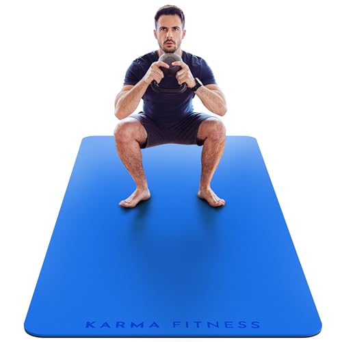 Large Exercise Mat – Extra Thick 10mm Workout Mat (72"x32") – Non-Slip TPE Yoga Mat for Women & Men – Pilates, HIIT, Fitness & Home Gym Mat – Includes Free Carry Bag - color: Blue