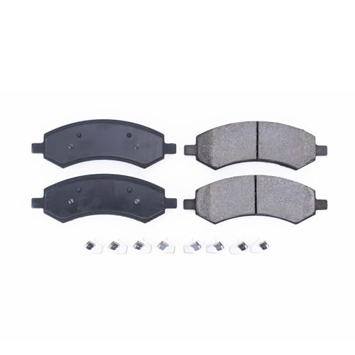 PowerStop Front Brake Pads for Chrysler Aspen 2007-09 |Dodge Dakota 2005-10 |Durango 2007-09 |Ram 1500 2006-10 |Jeep Wrangler JK 2018 - Z17 Ceramic Brake Pads with Installation Hardware, 17-1084 - style: 17-1084