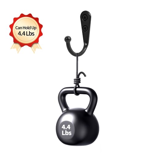 20 Pcs Key Hooks Coat Hooks for Hanging, Key Holder, Wall Mount Hook with Stainless Steel Screws, Command Hooks Utility Hangers for Key, Hat, Cup, Coat, Picture (Black) - color: Black