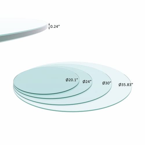 36" Round Glass Table Top - 1/4" Thick Flat Polished Edge Tempered Glass, Replacement Glass Table Top for Kitchen/Patio Table - size: 36 INCH, style: 1/4"thick - Flat Polished Edge