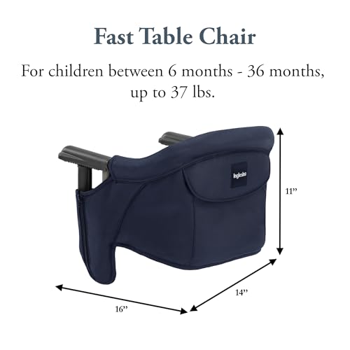 Inglesina Fast Table Chair - Award-Winning Baby High Chair for Eating & Dining - Compact, Portable & Foldable - Leaves No Scratches - for Babies 6-36 Months & 1-3 Year Old Toddler - Navy - color: Navy, style: Chair