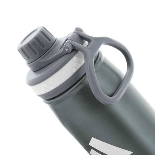 adidas Stainless Steel Metal Water Bottle 20 oz (600 mL) Screw Cap - color: Graphite/Grey/White