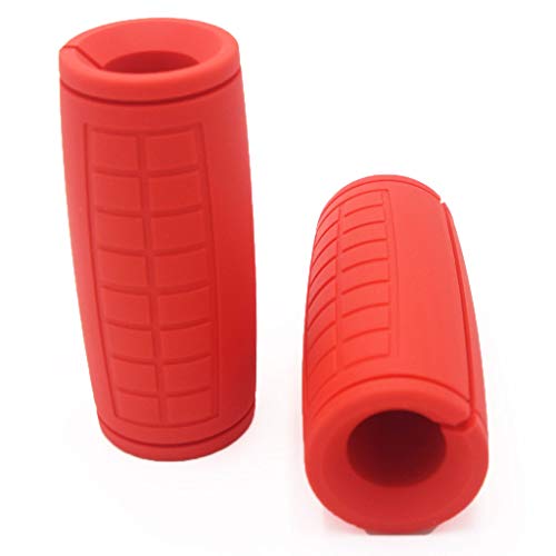 Weight Bar Grips Fit Standard Barbell, Dumbell Handles, Thick Bar Training Adapter For WeightLifting & Cable Attachments Fitness Training Rope Grips For Body Arm Forearm Builder Strength - color: Red