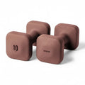 WeGym SafeGrip Square Dumbbells with Anti Slip Handles, Aesthetic Free Weights for Home Workouts, Stable Design Prevents Rolling during Floor Exercises - color: Rose, style: 10LB Pair