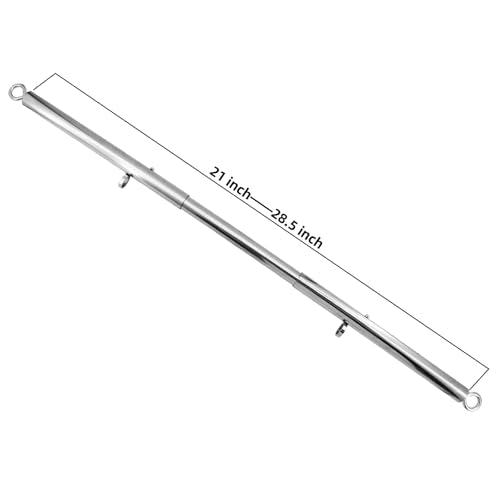 Spreader Bar Heavy Duty Stainless Steel Adjustable Bar with 4 pcs PU Cushioned Straps for Yoga, Pilates, Fitness Training, Home Gym Equipment and more. - color: Silver