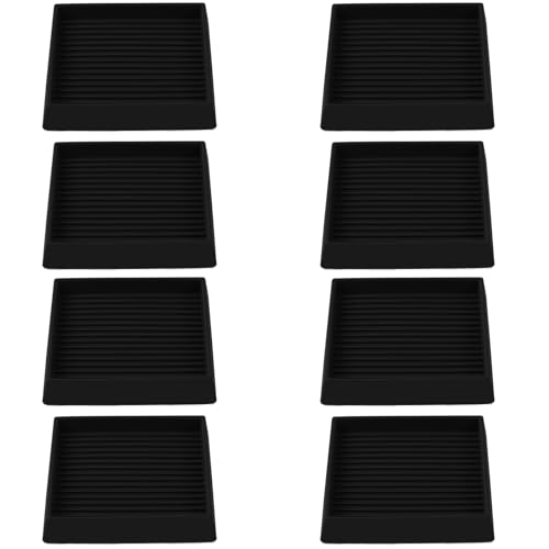 Jayen Non Slip Furniture Caster Cups Coasters Pads for Hardwood Floors, 3x3 | prevent furniture from Sliding, rubber, heavy duty, floor protection, keep furniture in place - size: 8 Pcs Black