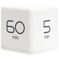 mooas Cube Timer (White), Timers Cube Flip Block Timers Productivity Gravity Sensor Time Management for Kids ADHD Classroom Kitchen Desk Workout Cooking Study 5, 15, 30, 60 min Timer Setting - color: White