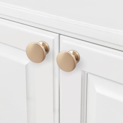 Bronze and Gold Kitchen Cabinet Hardware - Pack of 10 Drawer and Cabinet Knobs, Zinc Alloy, Handles - color: Champagne Bronze, size: 1-1/4" Diameter（32mm）