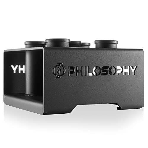 Philosophy Gym Vertical Barbell Holder - 5 Bar Storage Stand for 2" Olympic Bars - style: Deluxe