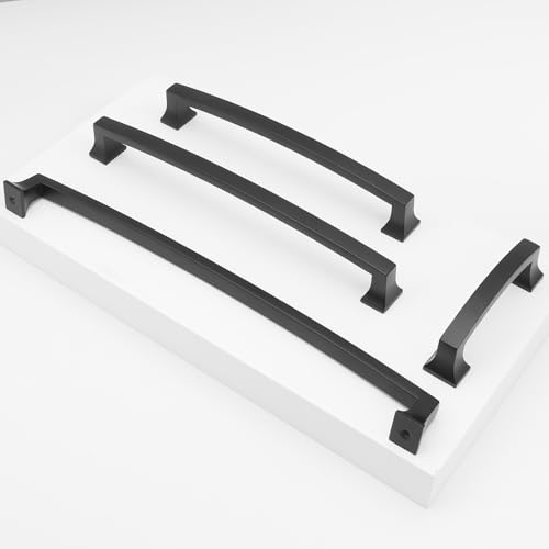 COTYKILEY 10 Pack 10Inch(254mm) Matte Black Cabinet Handles Black Kitchen Cabinet Pulls Cabinet Door Handles Kitchen Cabinet Hardware Cupboard Drawer Pulls Dresser Handles - color: Matte Black, size: 10" Hole Center（254MM）