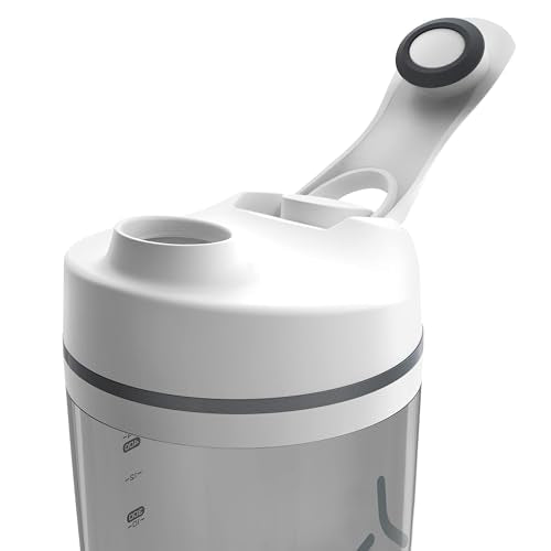 Promixx Original Shaker Bottle - Battery-powered for Smooth Protein Shakes - BPA Free, 20oz Cup (White) - color: White