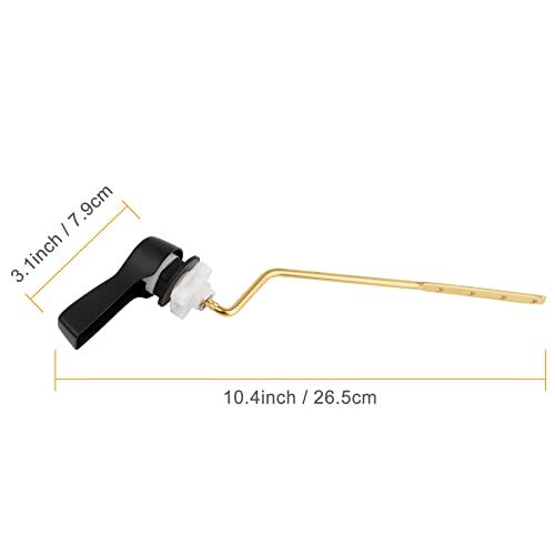 Hibbent Universal Metal Side Mount Toilet Handle Replacement Kit, Brass Toilet Flush Tank Lever with Stainless Steel Flapper Chains for Most Toilets, Matte Black Finish - color: Matte Black, style: Side Mount