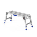 Loyoda Folding Work Platform for Adults, Portable Aluminum Step Stool 800lb | 14"-19.5" Adjustable Height, 12" x 31.5" Wide Platform for Garage, Painting, Reach High Shelves, Gardening, Car Wash - size: Large