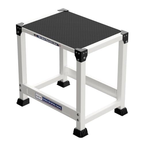 GanFindX Steel Plyo Jump Box, 12/18 Inch, White | Heavy-duty Steel Plyo Box For Home Gym. Builds Agility, Stamina, Conditioning & Strength. - size: 18 Inch