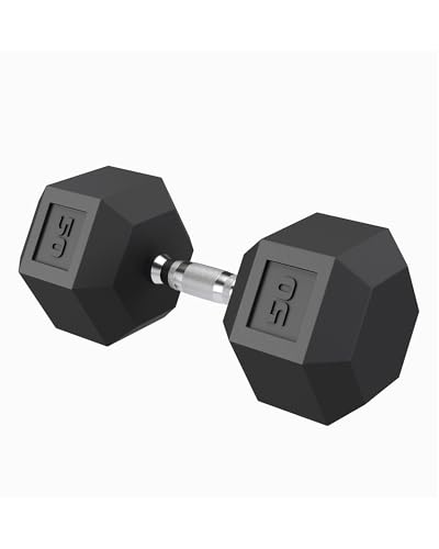 Hex Dumbbells Set of 2 Rubber Encased Cast Iron Weights Textured Carbon | Steel, Durable, Home, Versatile