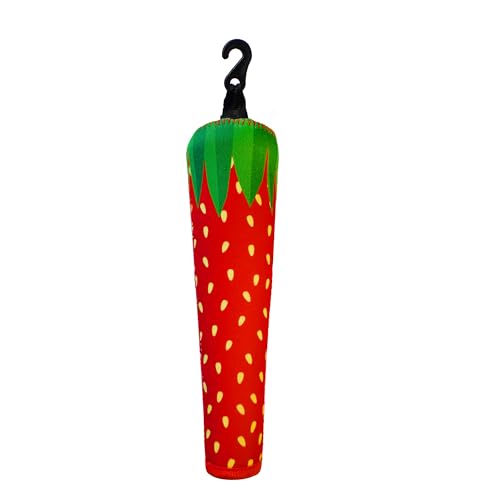 Handle Cover - Baseball Bat Cover Sleeve Protects Vehicle & Bat Grip - Batting Gloves & Helmet Companion with Zippered Hook - Softball Accessory - color: Strawberry