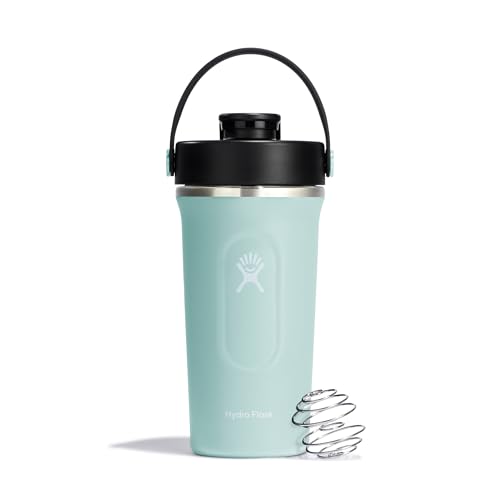 Hydro Flask Shaker Bottle – Insulated Stainless Steel Gym Bottle for Pre Workout & Protein 24 Oz Dew - color: Dew Blue