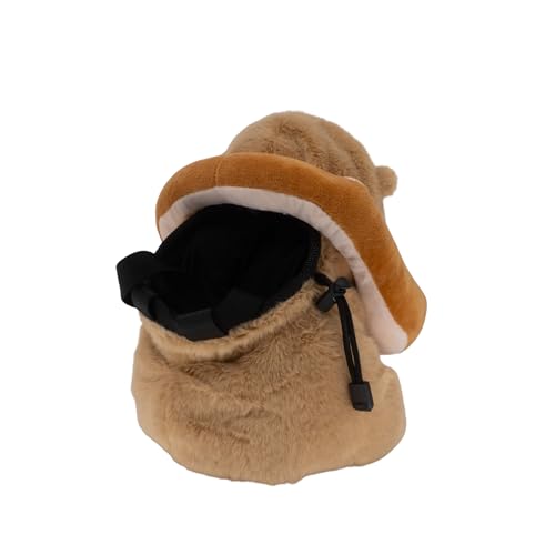 Rock Climbing Chalk Bag – Cute Plush Chalk Bag for Bouldering, Gym, Indoor & Outdoor Climbing – Drawstring Closure, Adjustable Waist Belt – Fun Character Design for Climbers - color: Capybara Bread