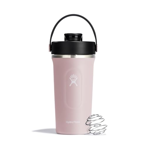 Hydro Flask Shaker Bottle – Insulated Stainless Steel Gym Bottle for Pre Workout & Protein 24 Oz Trillium - color: Trillium Pink