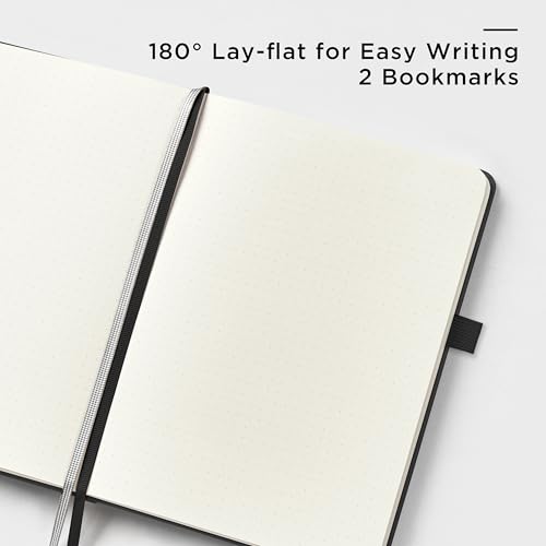 &And Per Se Dotted Journals Bulk 5-Pack, A5 Hardcover, 160 Pages 100gsm Thick Paper, Dotted Journal Supplies for Workshops, Art Classes, Creative Studio – 3 Sticker Sheets Each (Black) - color: Black, style: 5 Pack-Dotted