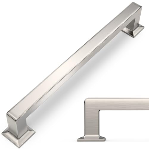 10 Pack 7 inch(177mm) Brushed Satin Nickel Kitchen Cabinet Handles Cabinet Pulls Sliver Drawer Pulls Kitchen Cabinet Hardware Handles Dresser Handles - color: Brushed Satin Nickel, size: 7" Hole Center（177mm）