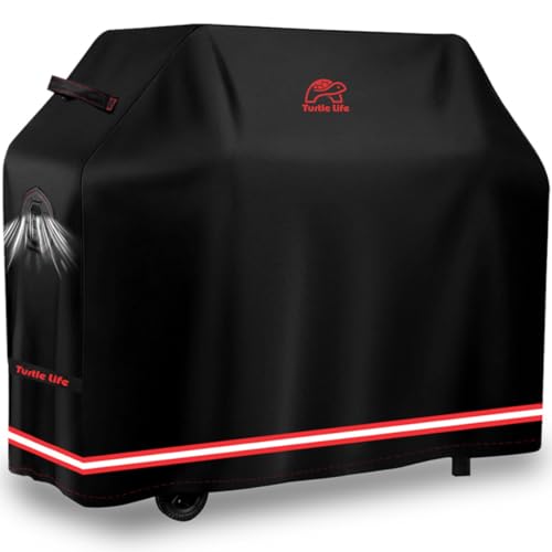 Turtle Life BBQ Grill Cover, 54 Inch Heavy Duty Waterproof 3-4 Burner Barbecue Gas Grill Covers for Weber Spirit Char-Broil Performance and Signature, Black - color: Black, size: EVO-54in
