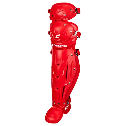 Champro Optimus MVP Double Knee Leg Guard - color: Scarlet, size: 16.5"