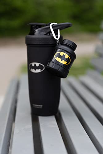 Smartshake Justice League Protein Powder Storage Container 50g Protein Shaker Bottle Funnel 110ml BPA, DC Comics Protein Shakes Bottle Storage (Batman) - color: Batman