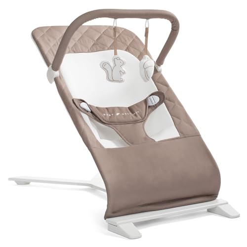 Baby Delight Alpine Deluxe Portable Baby Bouncer | Infant | 0-6 Months | 100% GOTS Certified Organic Cotton Fabric | Organic Mocha - color: Organic Mocha