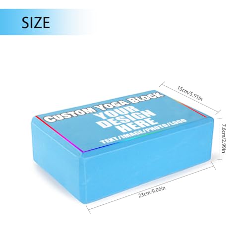 Custom Yoga Blocks with Image Text Logo Eva Foam Lightweight Yoga Bricks for Yoga Pilates Stretching Meditation Dance Yoga Accessories - color: Sky Blue