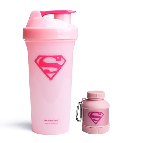 Smartshake DC Comic Bundle - Supergirl Protein Shaker – 800ml Leakproof Shaker Bottle & 110ml BPA-Free Funnel for Protein Powder