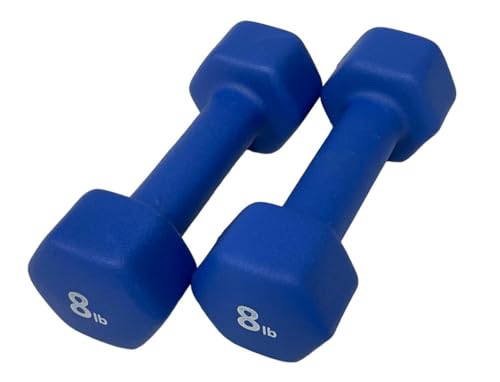 Neoprene Coated Dumbbell Hand Weight Set - style: 32-Pounds total -3 Pairs (3-LB, 5-LB, 8-LB)