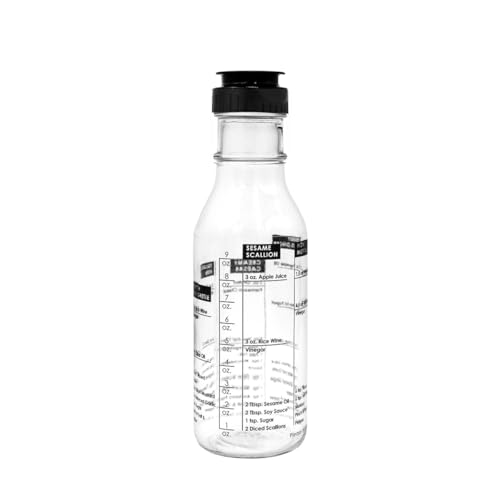 Salad Dressing Shaker & Mixer Bottle with Built-In Recipes 12oz / 350ml