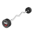 Rubber Coated Fixed Barbell, Pre-Loaded Weights EZ Curl Solid Steel Barbells, Weighted Bar for Weightlifting Exercise, Bodybuilding, Strength Training, Squat Rack & Bench Press - style: 40LB