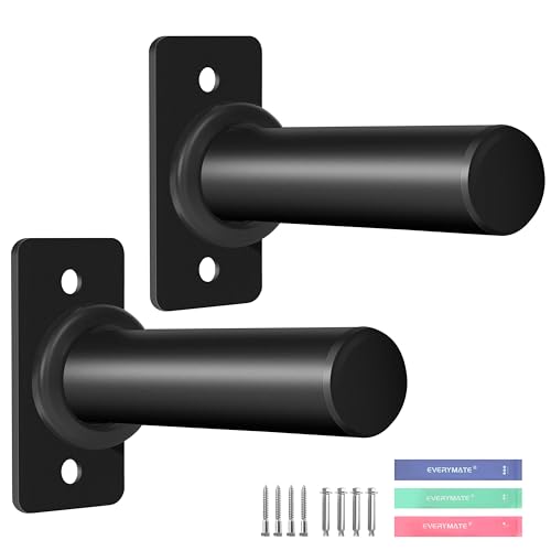 EVERYMATE Weight Plate Rack, Wall Mount Weight Plate Holder for Bumper Plates, Max Weight Capacity 330 lb, Home Gym Organizer - size: 2-inch-2Pack