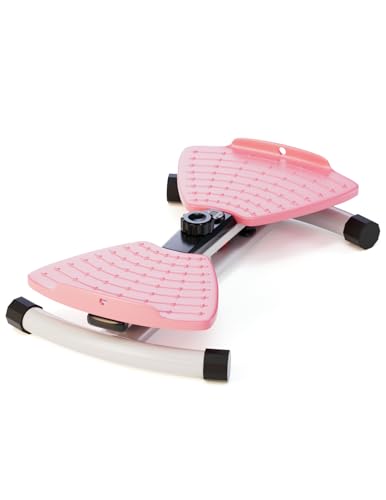 Waist Twister Machine Exercise, Ab Twist Board with Smart LED Digital Counter, Supports 300 lbs, Noiseless, Anti-Slip, Compact Portable for Home Gym Workout Equipment - color: Pink