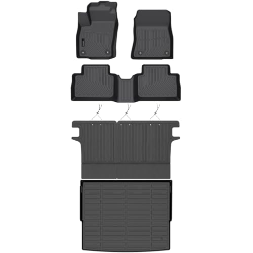 Auxko All Weather Floor Mats Cargo Mat with Backrest Mat Fit for Nissan Kicks 2026 2025 TPE Liners Accessories Odorless Floor Mats Cargo Mat with Back Seat Protector Black - size: 3) kicks|2025-2026|floor+cargo+backrest mats