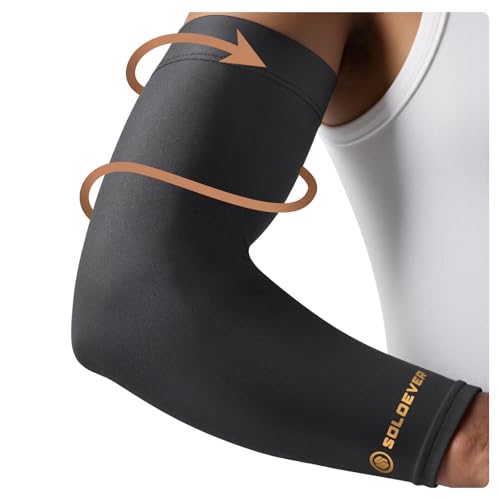 [360° Full Compression] Copper Arm Sleeves for Men & Women, [Ultra Breathable] Arm Brace for Forearm, Bicep, Triceps, Tennis Elbow, Basketball, Golf, Arthritis, Tendonitis, Bursitis - size: M