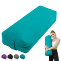 Rectangular Yoga Bolster Pillow, Meditation Pillow for Yin & Restorative Yoga, Filled with Wasted Sponge - color: Green