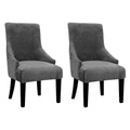 Velvet Wingback Dining Chair Cover Soft Stretch Accent Chair Cover Slipcover Thick Plush Wing Back Chairs Covers Furniture Protect Washable Chairs Protector Covers for Dining Room (Dark Grey, 2) - color: Dark Grey