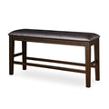 Signature Design by Ashley Upholstered Counter Height Dining Bench, 50" | Tufted faux leather seat, Sturdy solid wood frame in smoky oak finish, Fits 34-36" counter islands, Haddigan Series - color: Dark Brown, style: Counter Height Bench